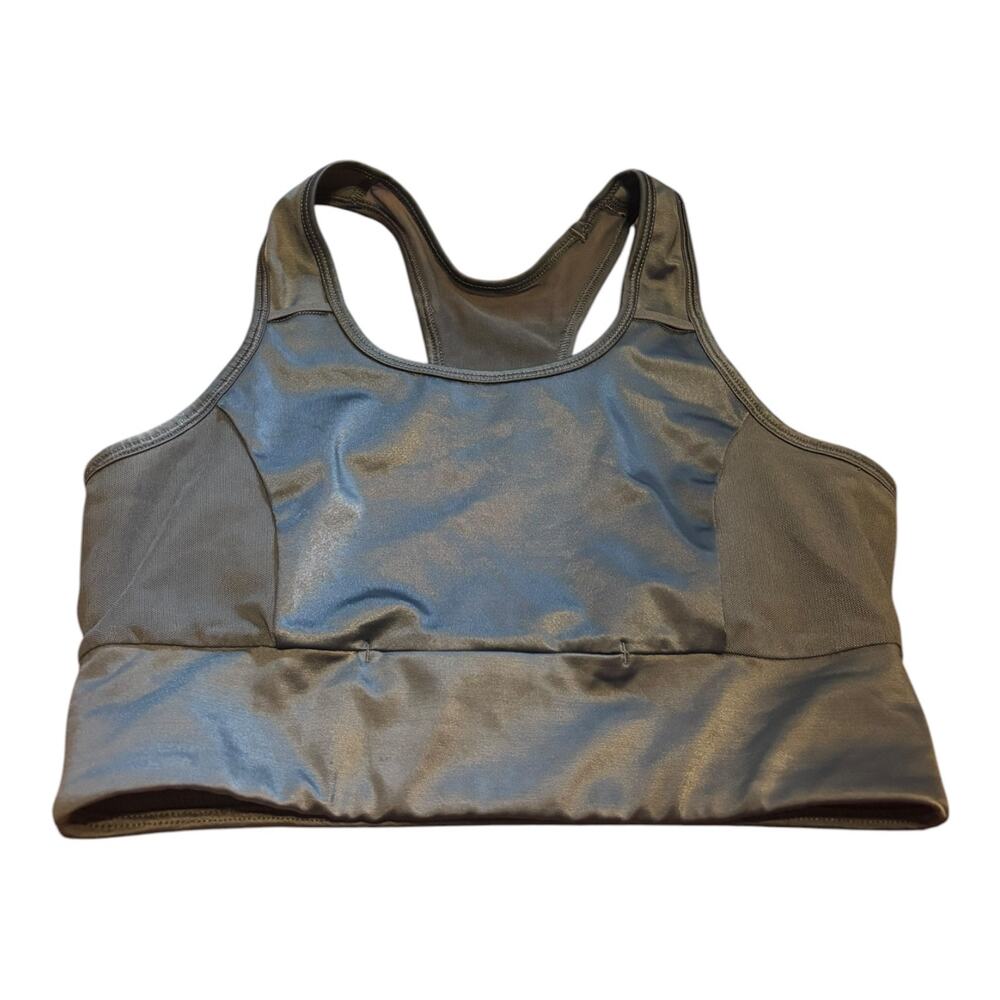 No Boundaries Gray Sports Bra Size M Mesh Trim